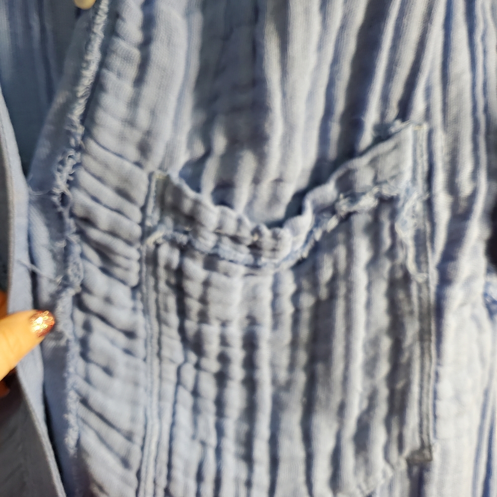 We The Free Light Blue Textured Shirt - Picture 4 of 16